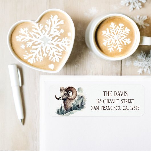 Winter Vibes Rocky Mountain Bighorn Sheep - Rückke