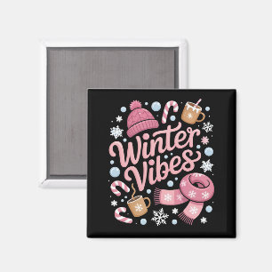 Winter-Vibes-Saison Kaltwetter Hallo Winter Magnet