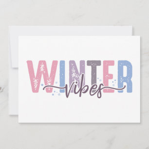 Winter-Vibes - Sanfte Pastell-Typografie Karte