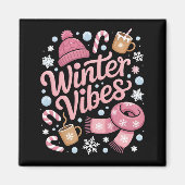 Winter Vibes Season Cold Weather Hello Winter Magnet (Vorne)