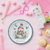 Winter Vibes Snowflakes Walrus Geburtstag Pappteller (Party)