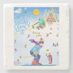 Winter Vibes Steinuntersetzer