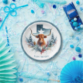 Winter Vibes Texas Longhorn Geburtstag Pappteller (Party)