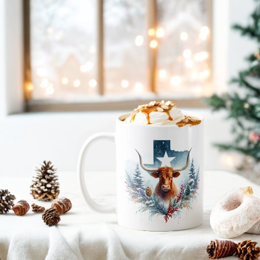 Winter Vibes Texas Longhorn - Kaffeetasse