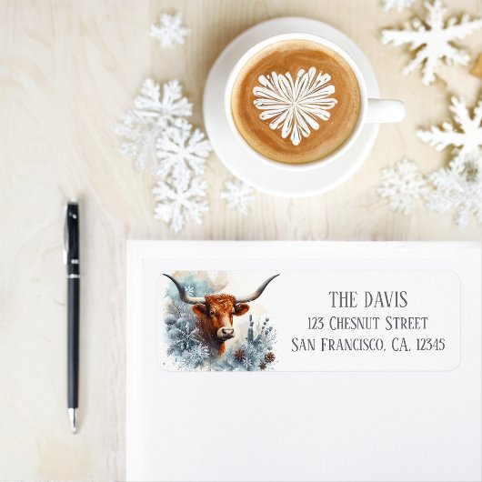 Winter Vibes Texas Longhorn - Rücksendeadresse