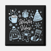 Winter-Vibes Urlaubs-Weihnachts-Saison Schneeflock Magnet (Vorne)