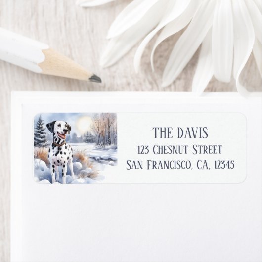 Winter Vibes Wasserfarbe Dalmatiner - Rücksendeadr (Insitu)