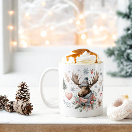 Winter Vibes Wasserfarbe Elch - Kaffeetasse