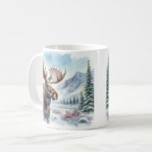 Winter Vibes Wasserfarbe Elch - Kaffeetasse (Vorderseite Links)