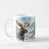 Winter Vibes Wasserfarbe Elch - Kaffeetasse (Links)