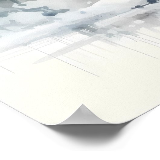 Winter Vibes Wasserfarbe Elch - Kinder Poster (Ecke)