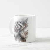 Winter Vibes Wasserfarbe Raccoon Kaffeetasse (Vorderseite Links)