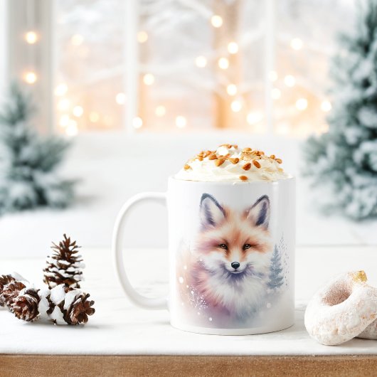 Winter Vibes Watercolor Baby Fox - Kaffeetasse