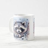 Winter Vibes Watercolor Baby Raccoon - Kaffeetasse (Vorderseite Links)