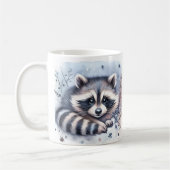Winter Vibes Watercolor Baby Raccoon - Kaffeetasse (Links)