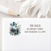 Winter Vibes Watercolor Bald Eagle Rücksendeadress (Insitu)