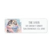 Winter Vibes Watercolor Cat Rücksendeadresse (Vorne)