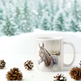 Winter Vibes Watercolor Donkey Kaffeetasse