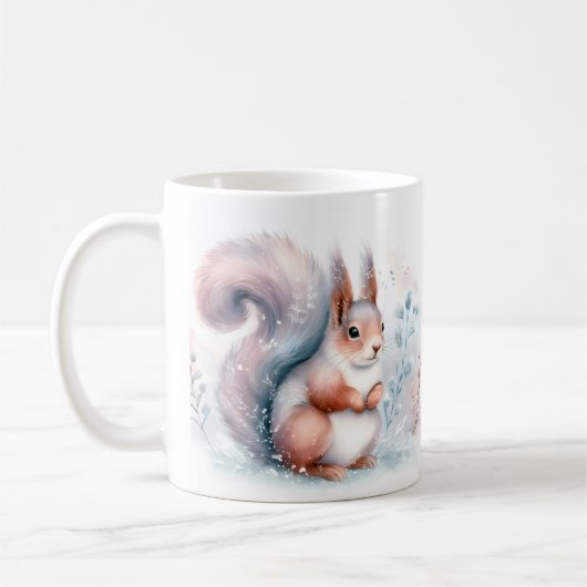 Winter Vibes Watercolor Eichhörnchen - Kaffeetasse (Links)