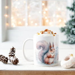 Winter Vibes Watercolor Eichhörnchen - Kaffeetasse