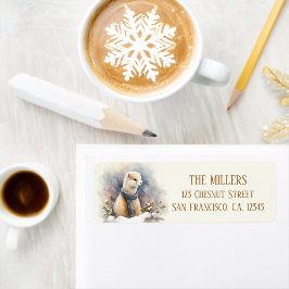 Winter Vibes Watercolor Ermine Rücksendeadresse