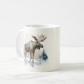 Winter Vibes Watercolor Moose Kaffeetasse (Vorderseite Links)
