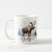 Winter Vibes Watercolor Moose Kaffeetasse (Links)
