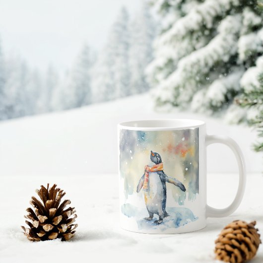 Winter Vibes Watercolor Pinguin Kaffeetasse
