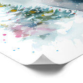 Winter Vibes Watercolor Polar Bär - Kinder Poster (Ecke)