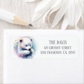 Winter Vibes Watercolor Polar Bear Rücksendeadress (Insitu)