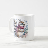 Winter Vibes Watercolor Ringtail - Kaffeetasse (Vorderseite Links)
