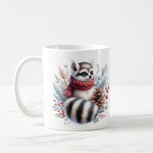 Winter Vibes Watercolor Ringtail - Kaffeetasse (Links)