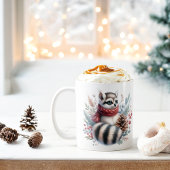 Winter Vibes Watercolor Ringtail - Kaffeetasse
