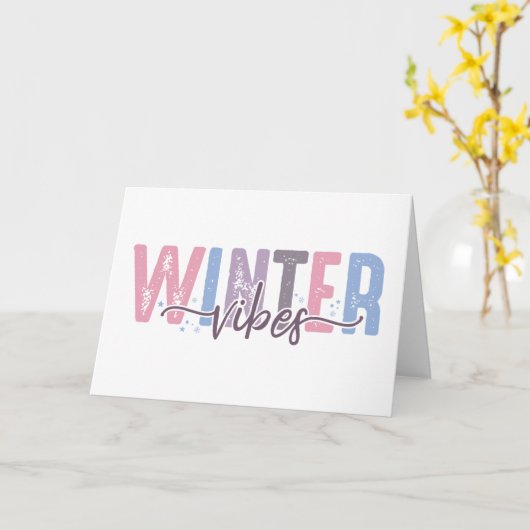 Winter Vibes - Weiche Pasteltypografie Karte (Gelbe Blume)