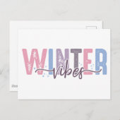 Winter Vibes - Weiche Pasteltypografie Postkarte (Vorne/Hinten)