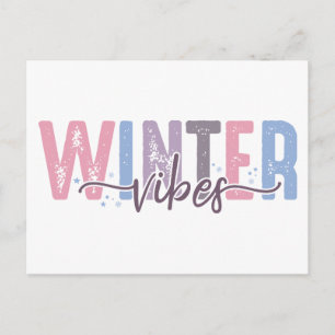 Winter Vibes - Weiche Pasteltypografie Postkarte