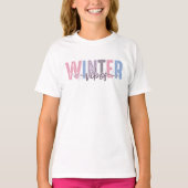 Winter Vibes - Weiche Pasteltypografie T-Shirt (Vorderseite)