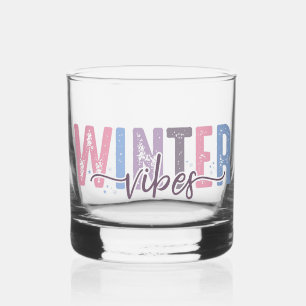 Winter Vibes - Weiche Pasteltypografie Whiskyglas