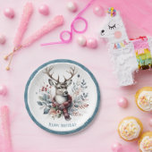 Winter Vibes White Tails Deer Geburtstag Pappteller (Party)