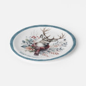 Winter Vibes White Tails Deer Geburtstag Pappteller (Schrägansicht)