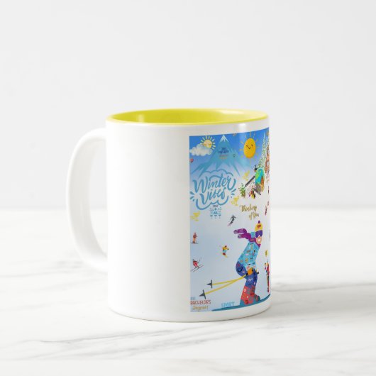 Winter Vibes Zweifarbige Tasse (Vorderseite Links)