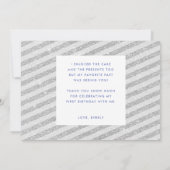 Winter Vielen Dank Geburtstag Silver Magenta Glitz Dankeskarte (Rückseite)