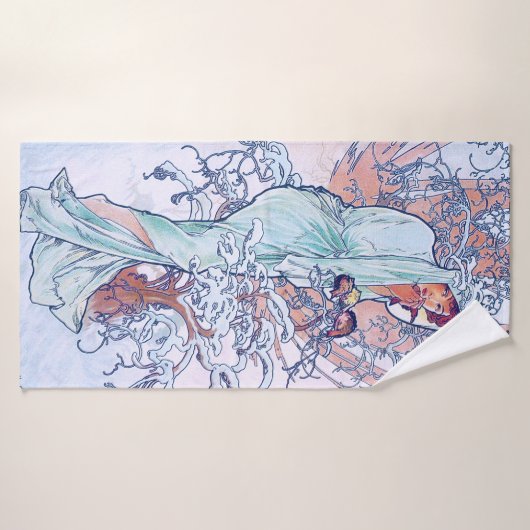 Winter (vier Jahreszeiten), Alphonse Mucha Badehandtuch (Badehandtuch)