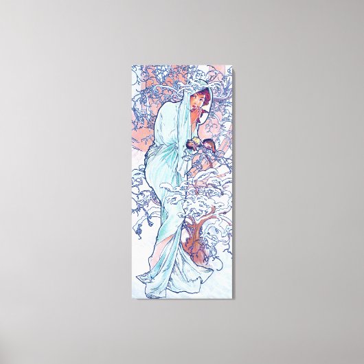 Winter (vier Jahreszeiten), Alphonse Mucha Canvas Leinwanddruck (Vorderseite)