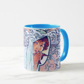Winter (vier Jahreszeiten), Alphonse Mucha Tasse (VorderseiteRechts)
