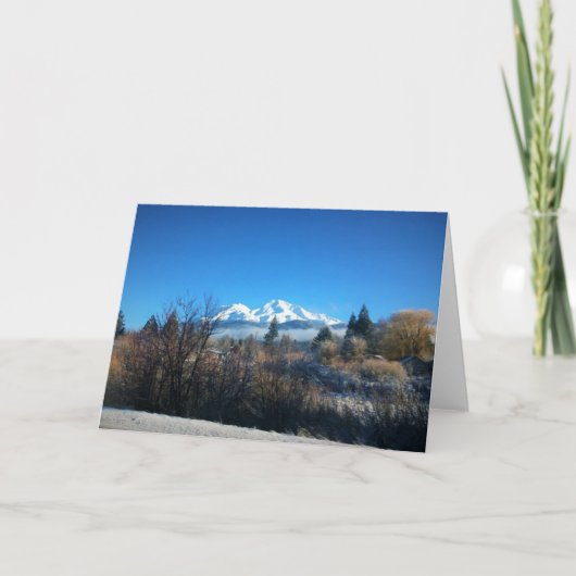 Winter View at Mount Shasta, CA Karte (Vorderseite)
