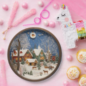 "Winter Village 3D Wall Art" Pappteller (Party)