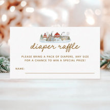 Winter Village Baby Dusche Windeln Raffle Tickets