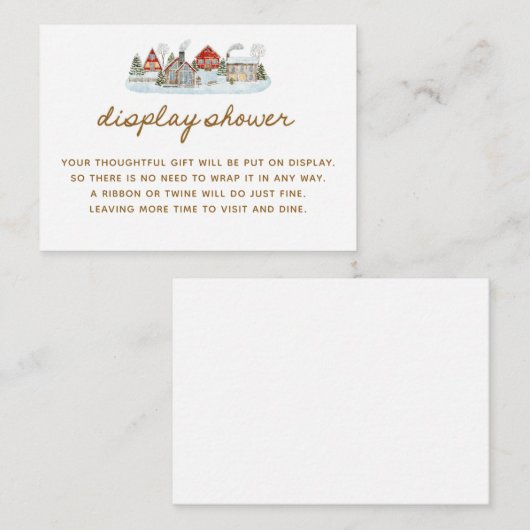 Winter Village Baby Shower Display Shower Begleitkarte (Vorne/Hinten)