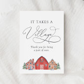 Winter Village Christmas Baby Dusche Dankeskarte